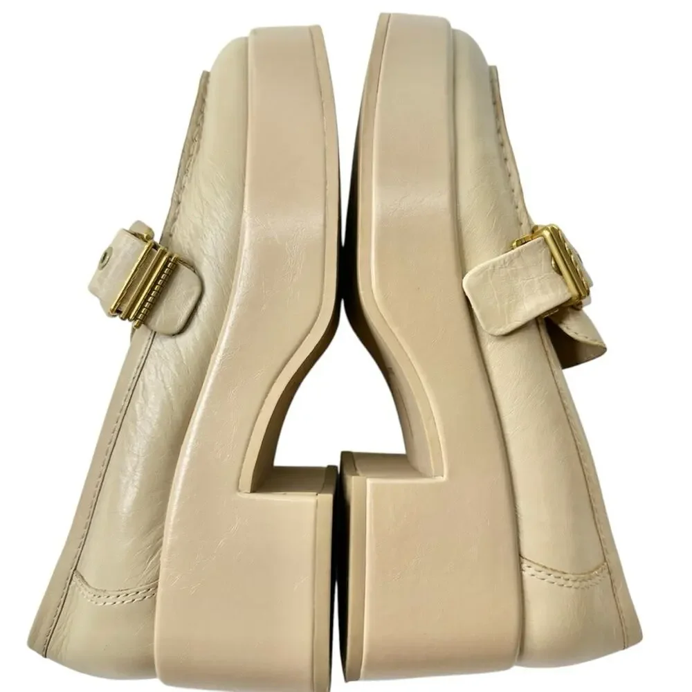Dolce Vita Crinkle Patent leather yonder block heel loafers in sesame sz 7.5 - Picture 6 of 13